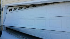 Broken White Residential overhead garage door