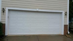 Plain white residential garage door