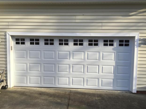 White garage doors with windows